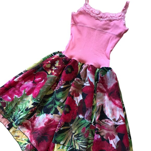 Handmade Girl’s Party Dress Size 10: Ruffled Floral Spring Summer Princess Dress - Picture 11 of 12